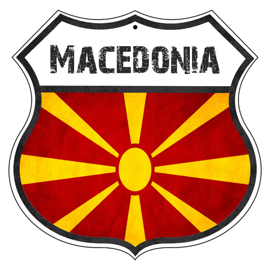 Macedonia Flag Shield Sign