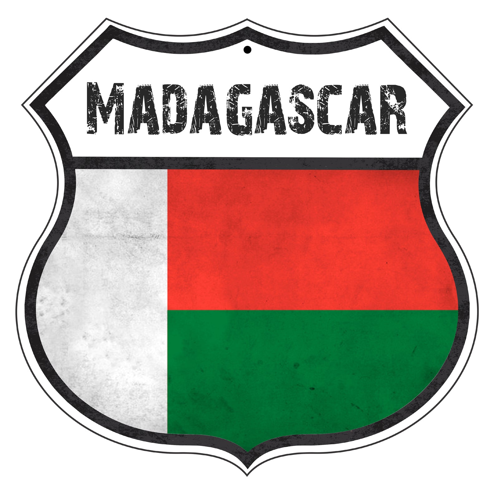 Madagascar Flag Shield Sign
