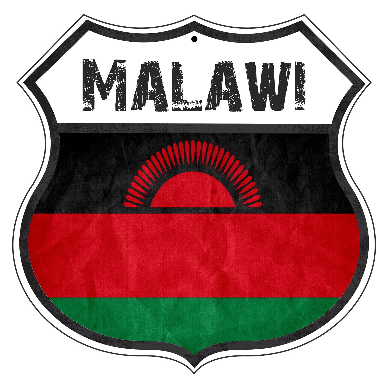 Malawi Flag Shield Sign