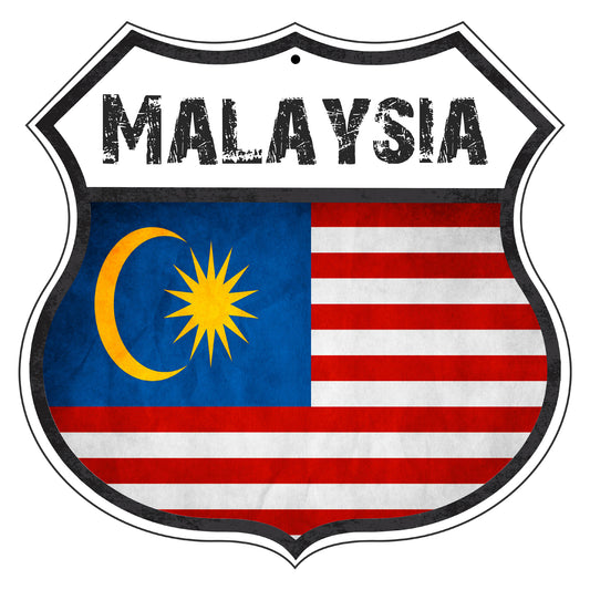 Malaysia Flag Shield Sign
