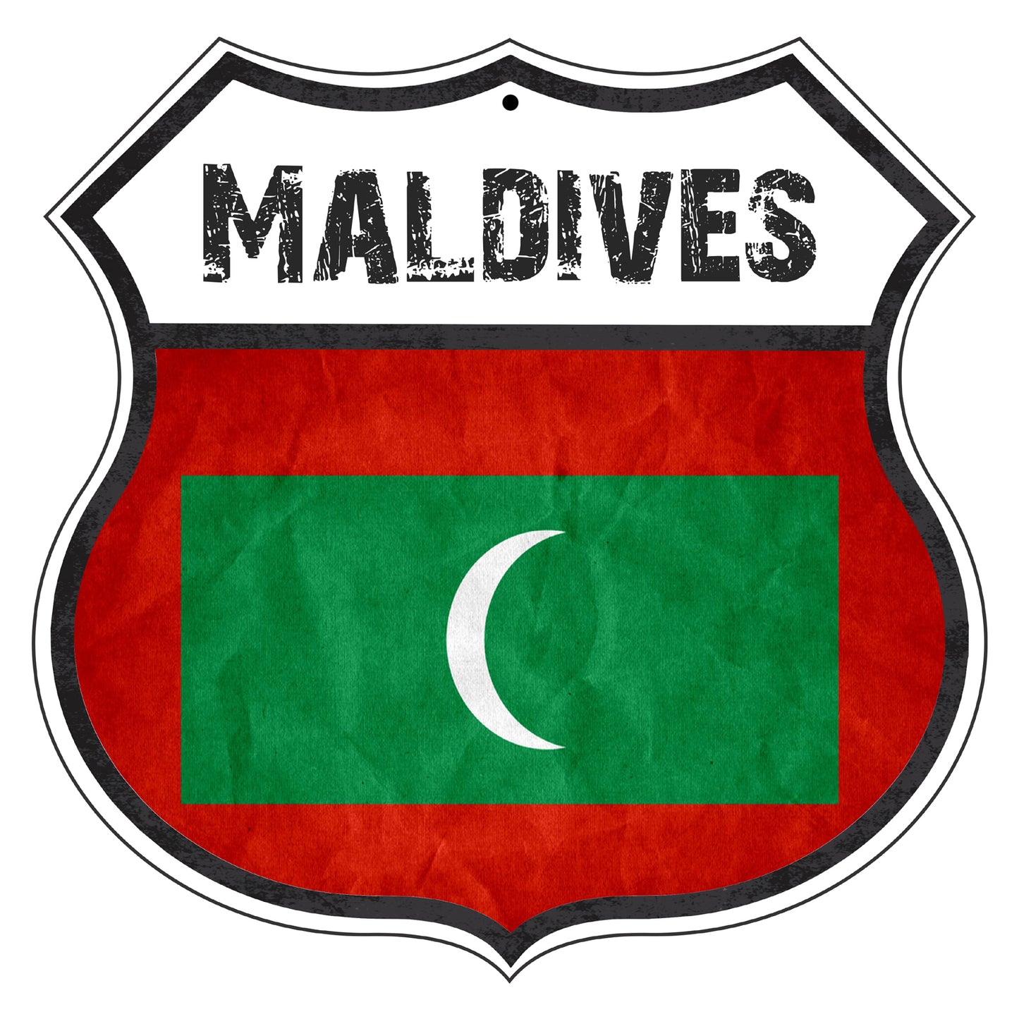 Maldives Flag Shield Sign