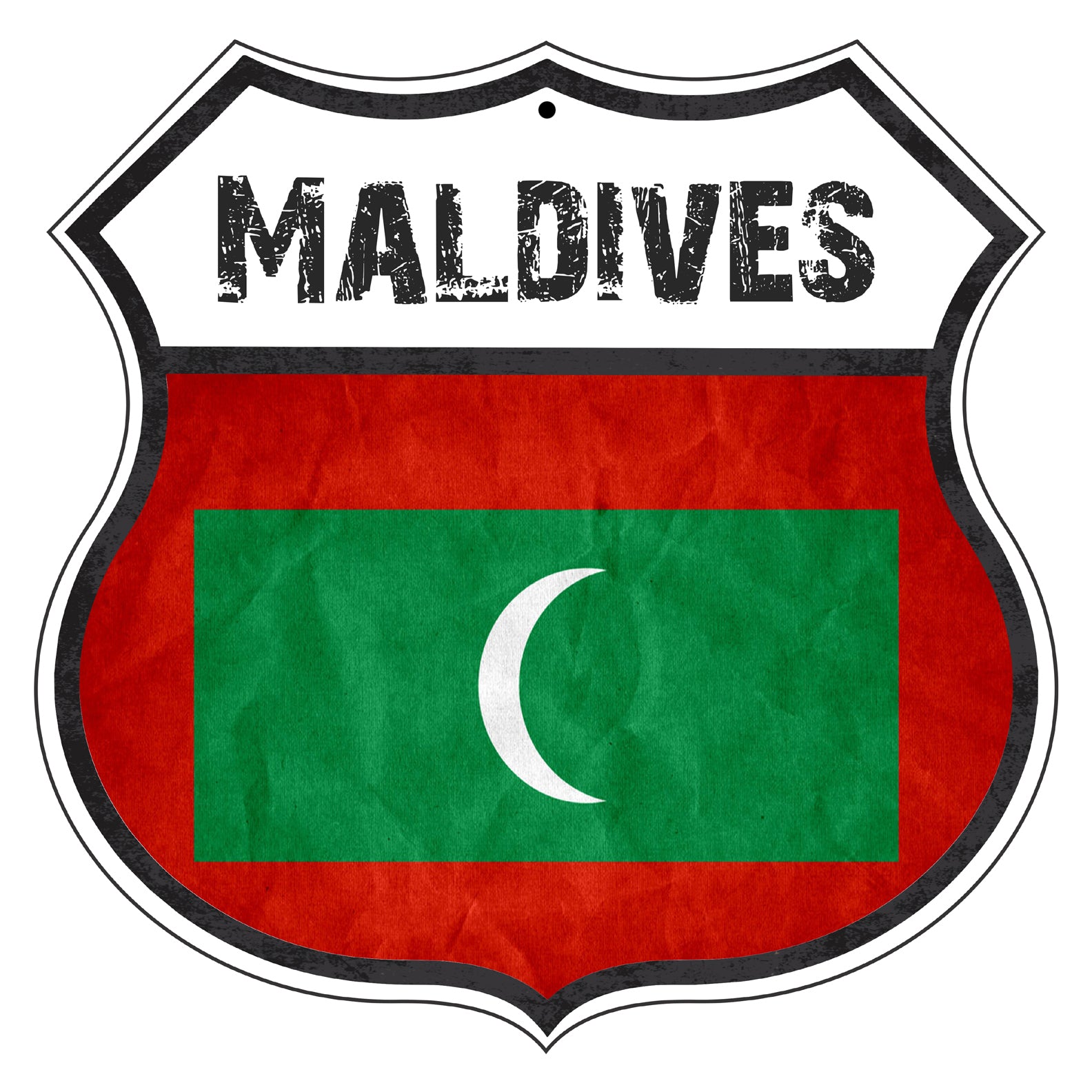 Maldives Flag Shield Sign