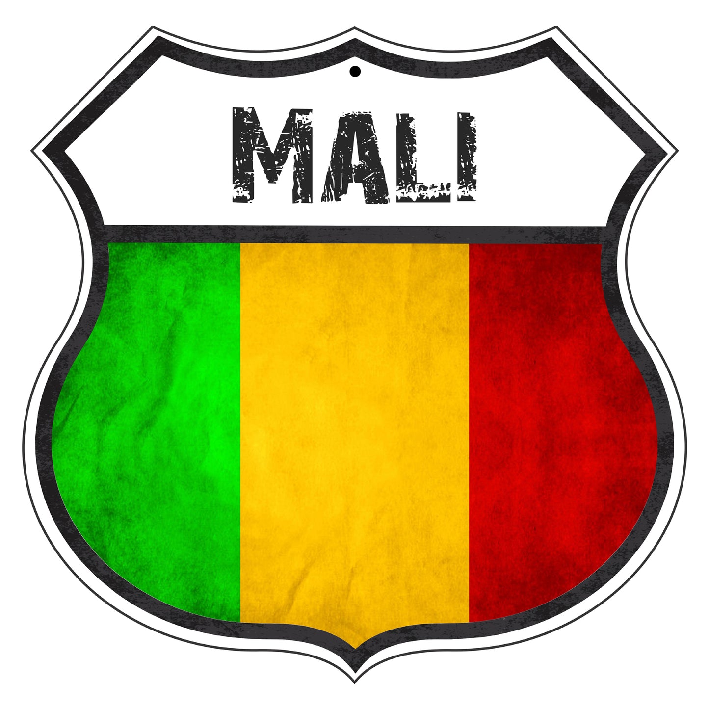 Mali Flag Shield Sign