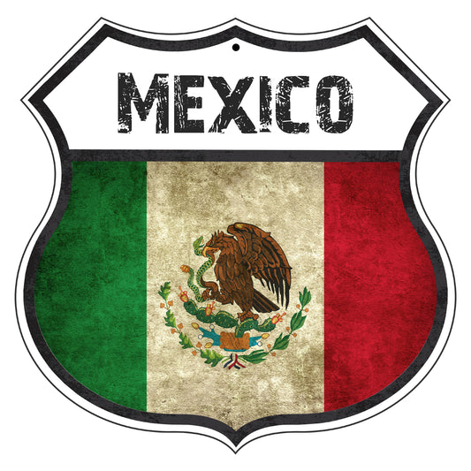 Mexico Flag Shield Sign