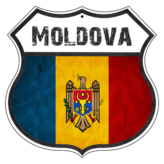 Moldova Flag Shield Sign