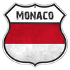 Monaco Flag Shield Sign