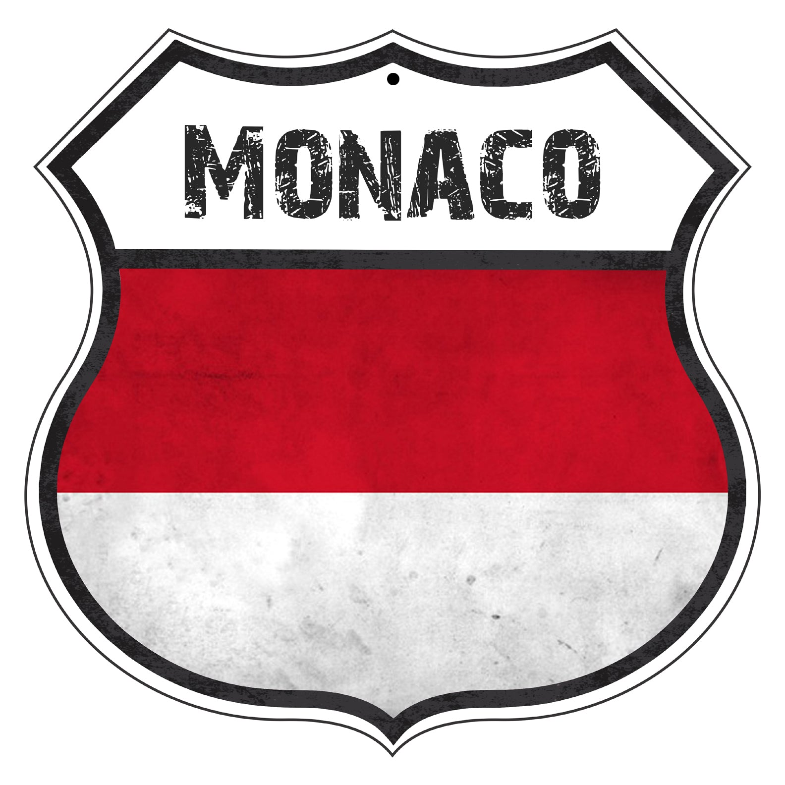 Monaco Flag Shield Sign