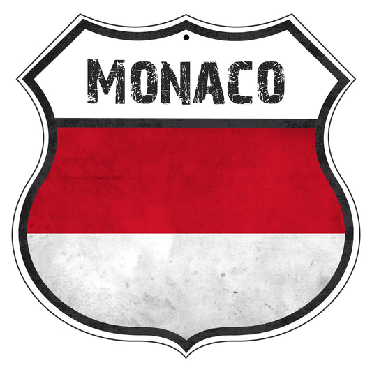 Monaco Flag Shield Sign