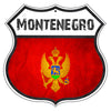 Montenegro Flag Shield Sign