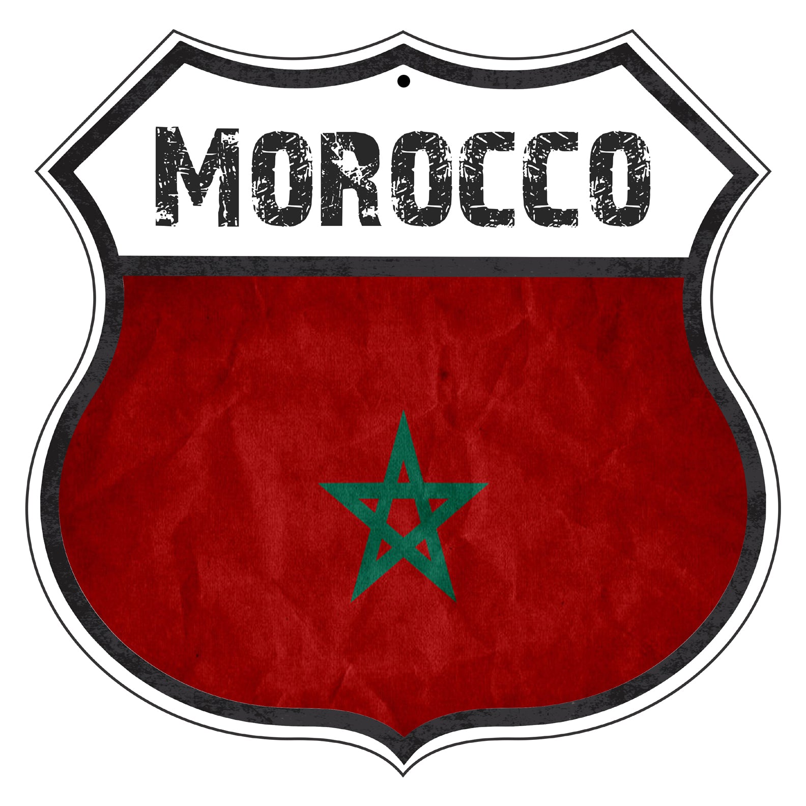 Morocco Flag Shield Sign