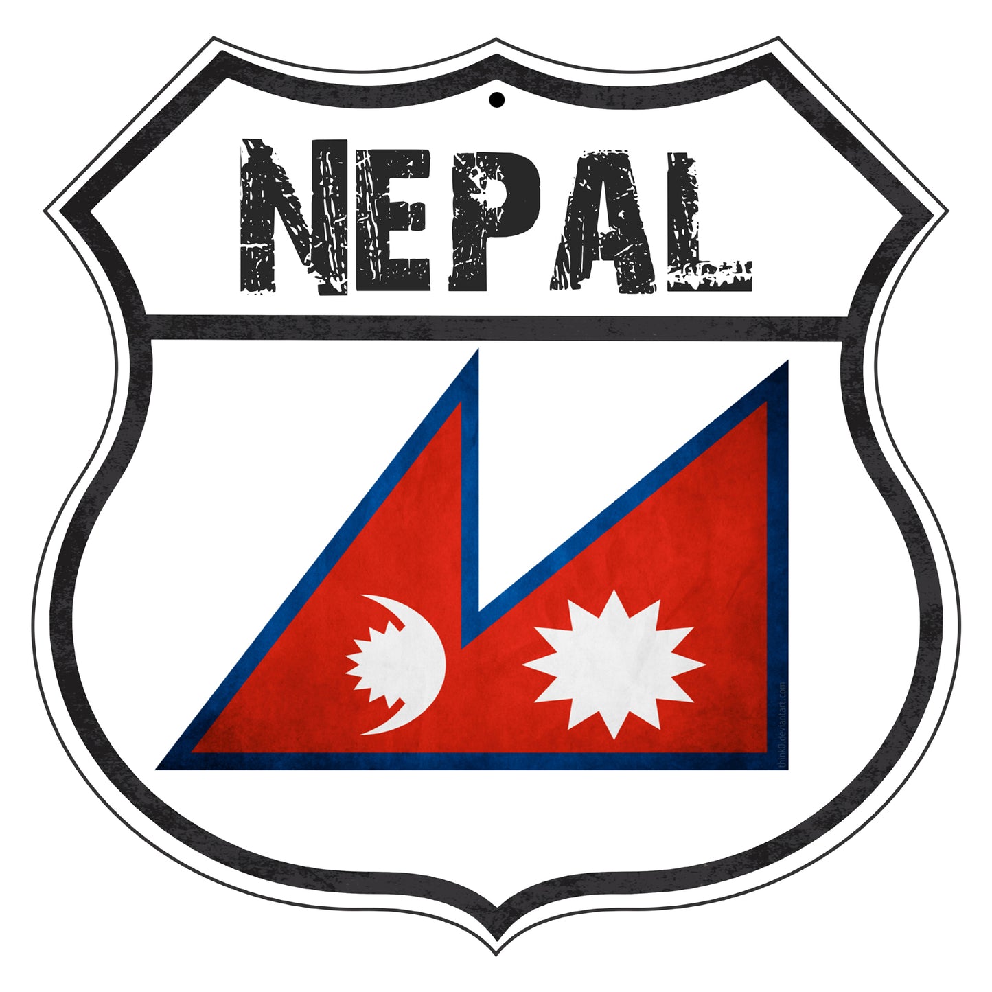 Nepal Flag Shield Sign