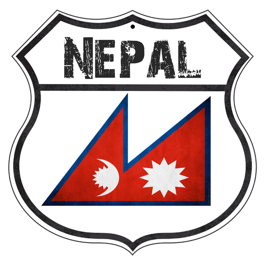 Nepal Flag Shield Sign