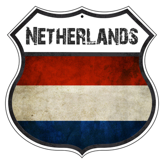 Netherlands Flag Shield Sign