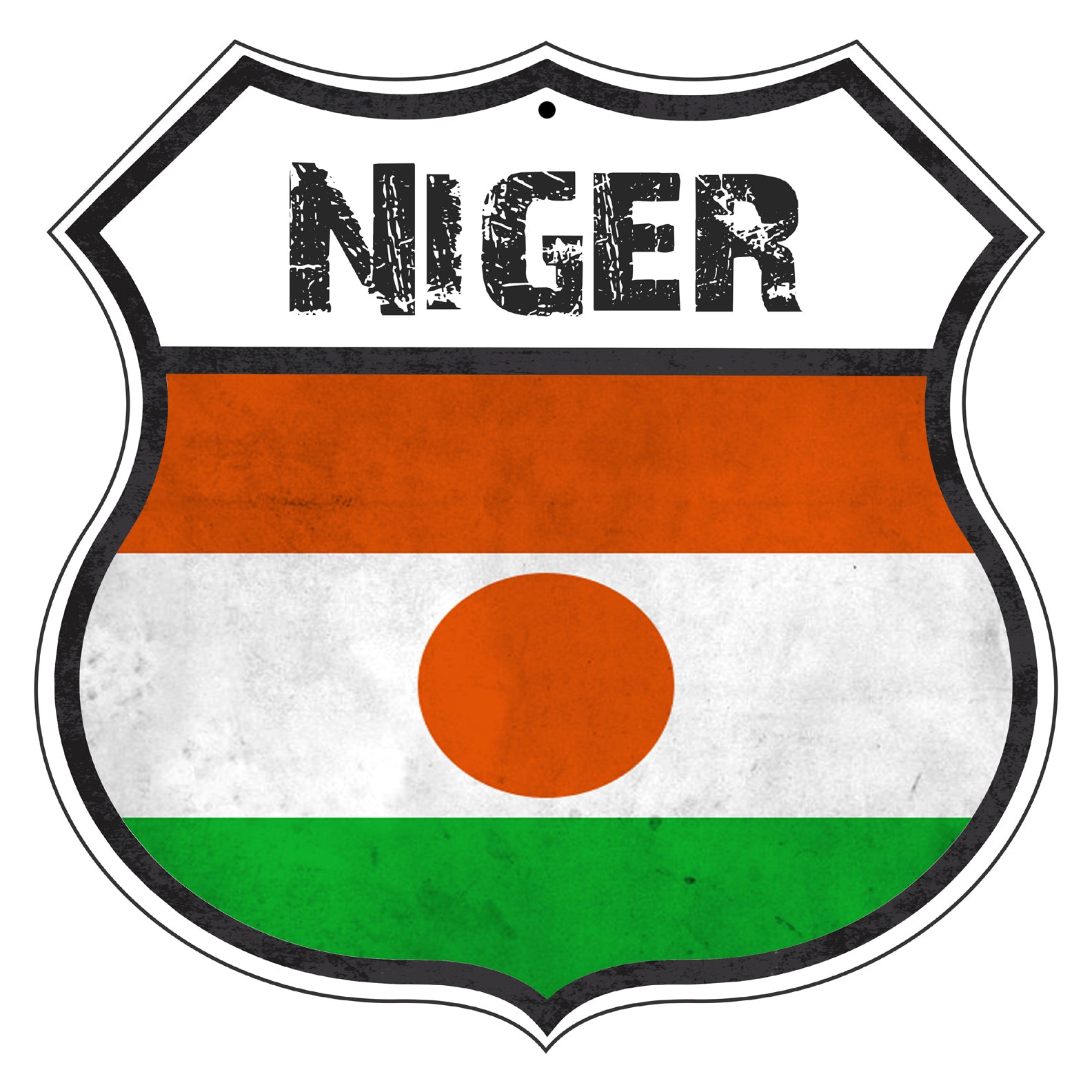 Niger Flag Shield Sign