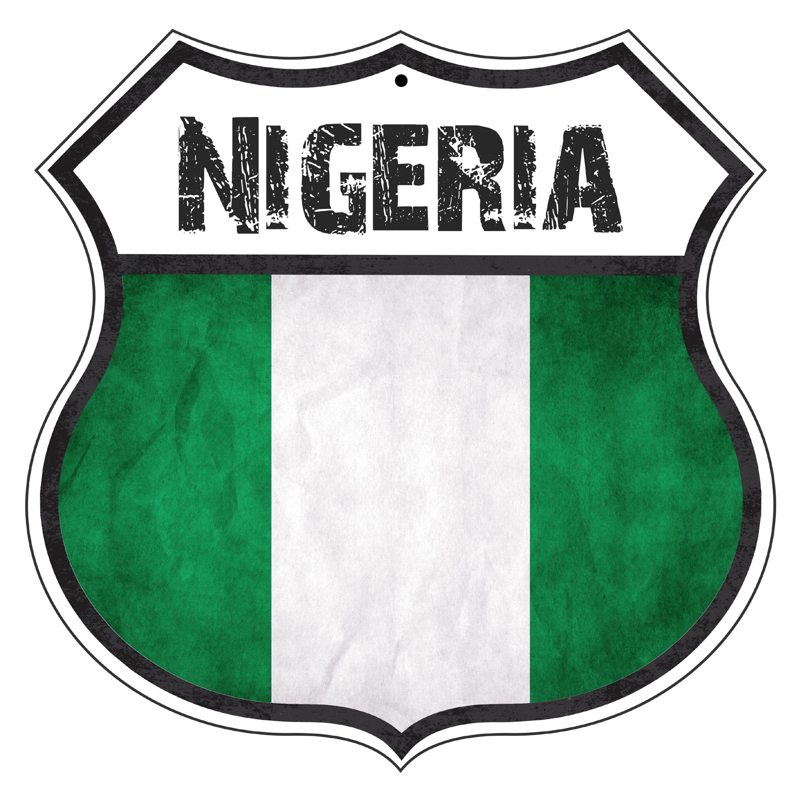 Nigeria Flag Shield Sign