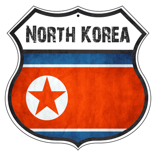 North Korea Flag Shield Sign