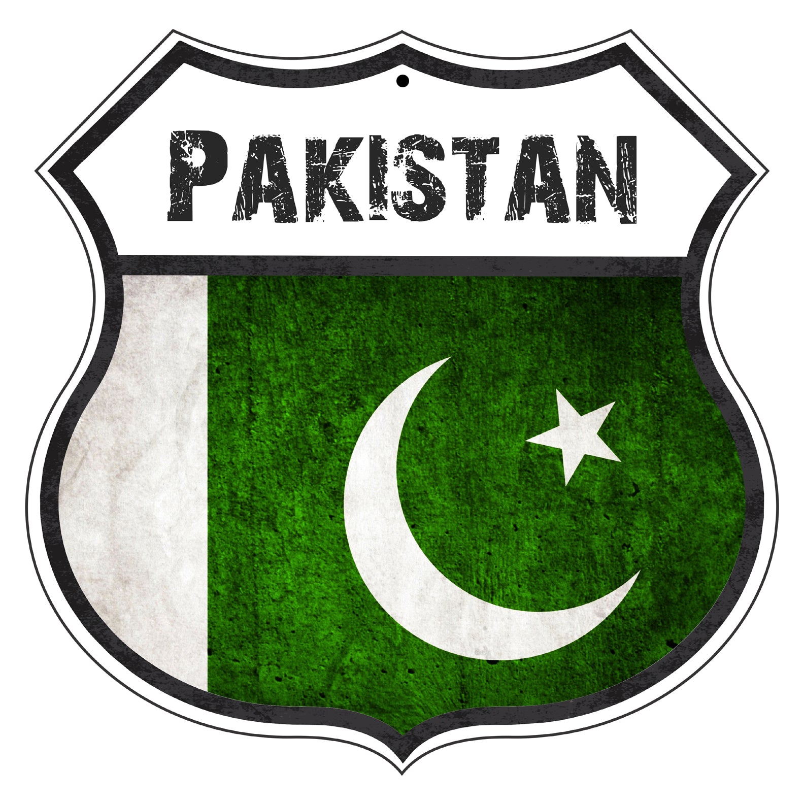 Country Of Pakistan Flag | Metal Shield Sign – Sign Fever