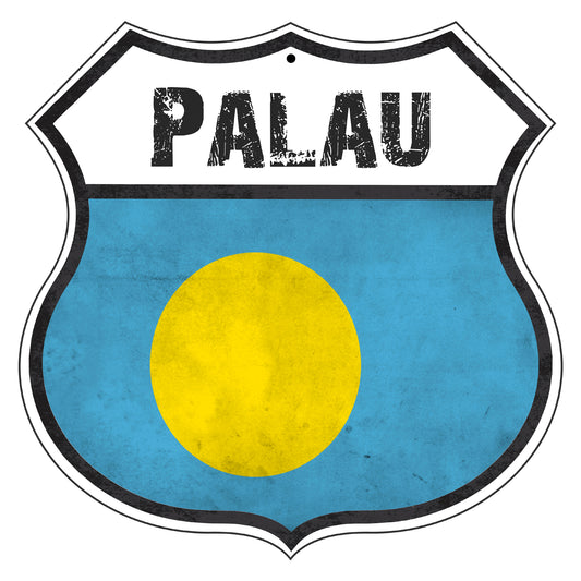 Palau Flag Shield Sign