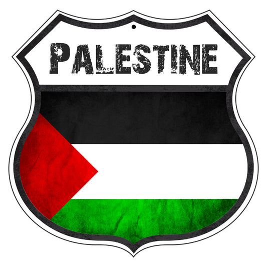 Palestine Flag Shield Sign