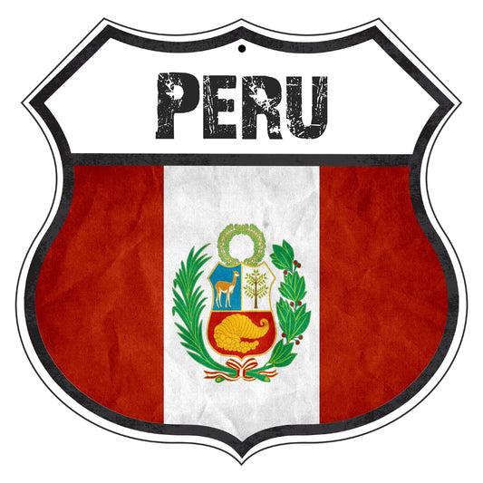 Peru Flag Shield Sign