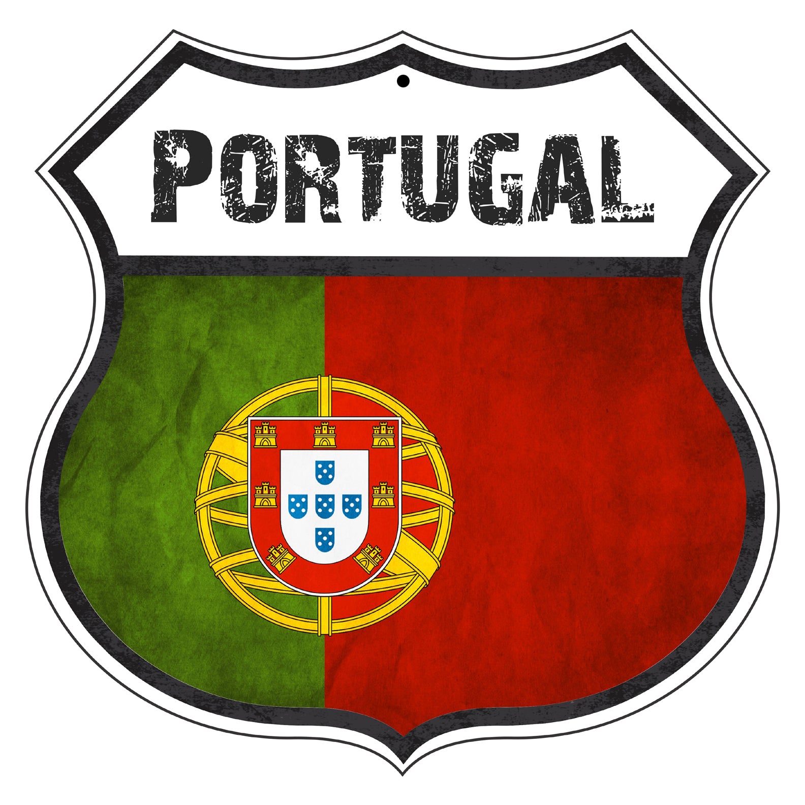 Portugal Flag Shield Sign