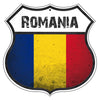 Romania Flag Shield Sign