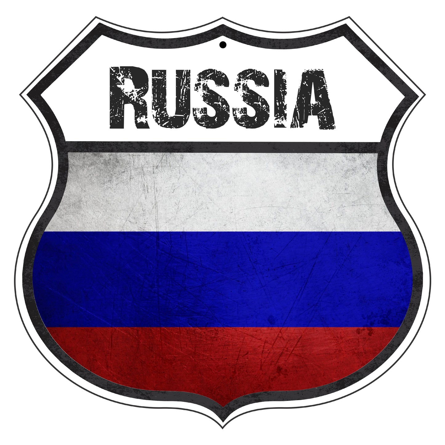 Russia Flag Shield Sign