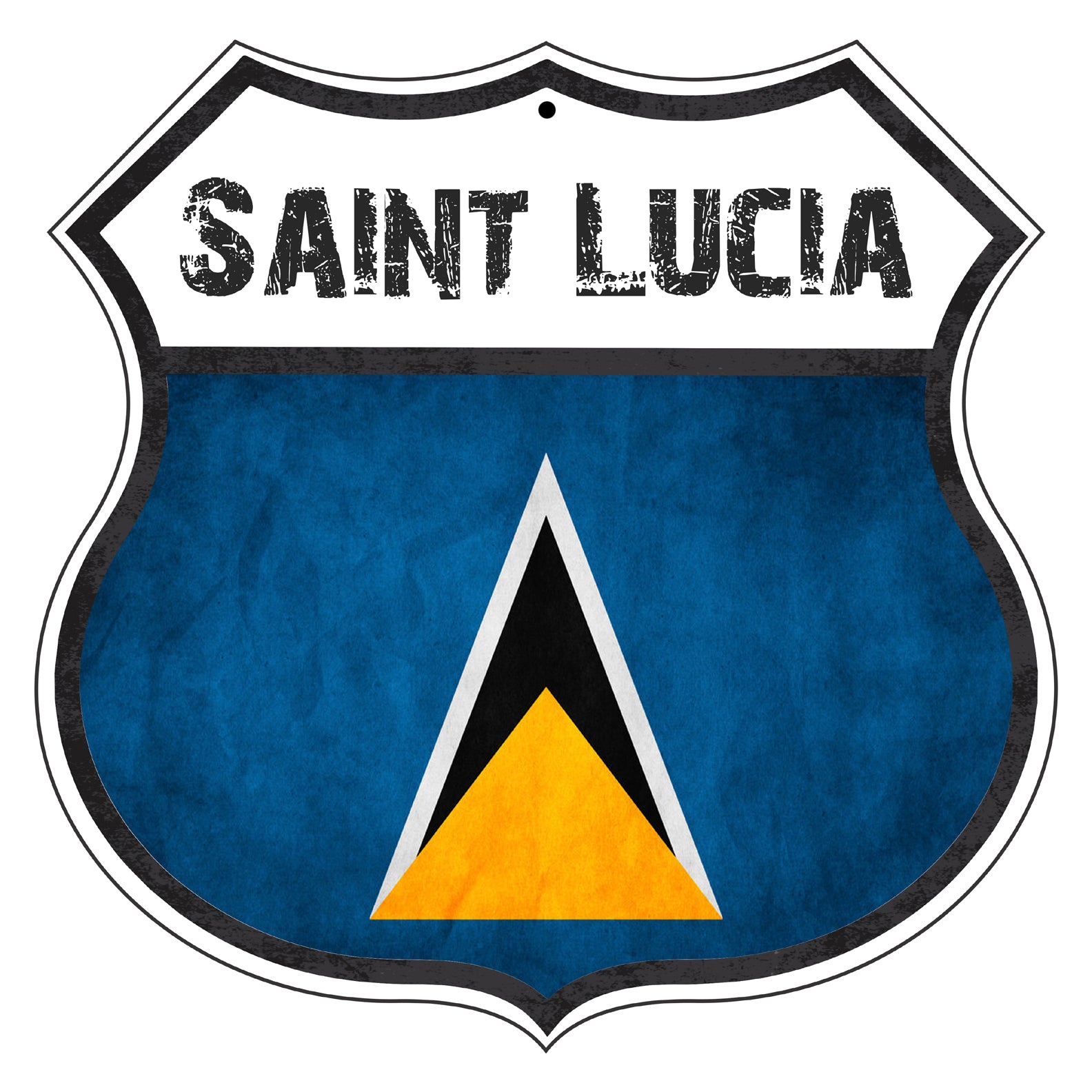 Saint Lucia Flag Shield Sign