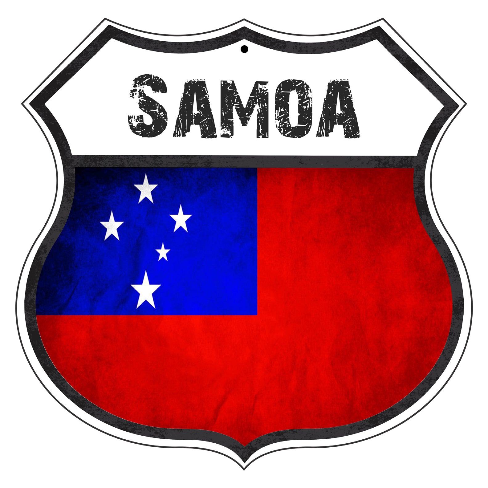 Samoa Sheid Country Of Samoa Flag | Metal Shield Sign – Sign Fever