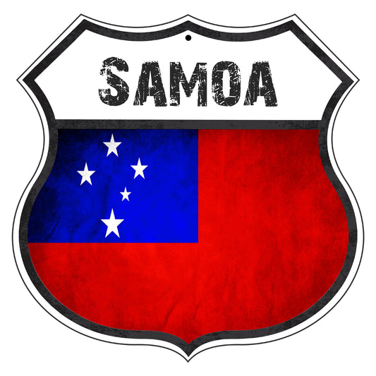 Samoa Flag Shield Sign