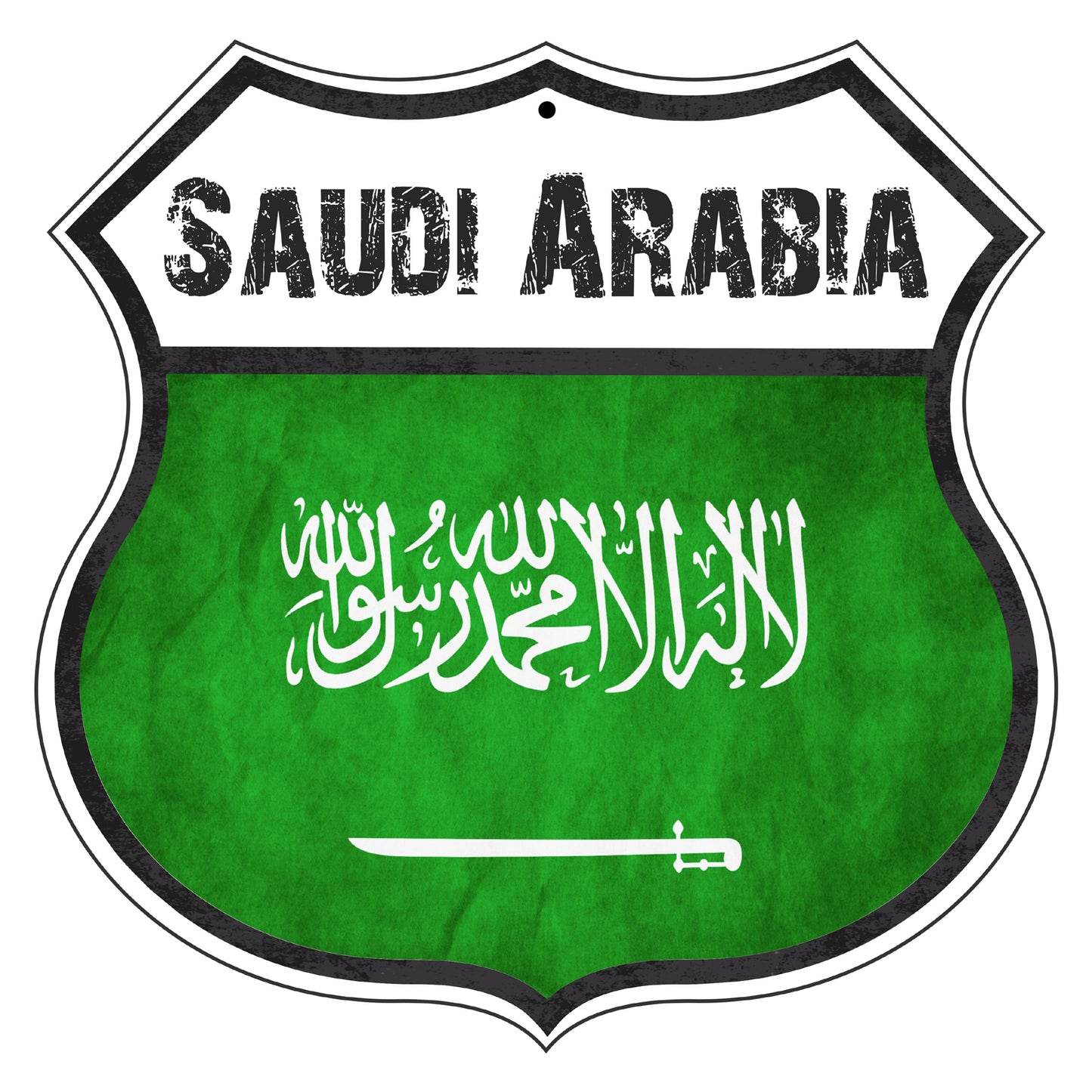 Saudi Arabia Flag Shield Sign