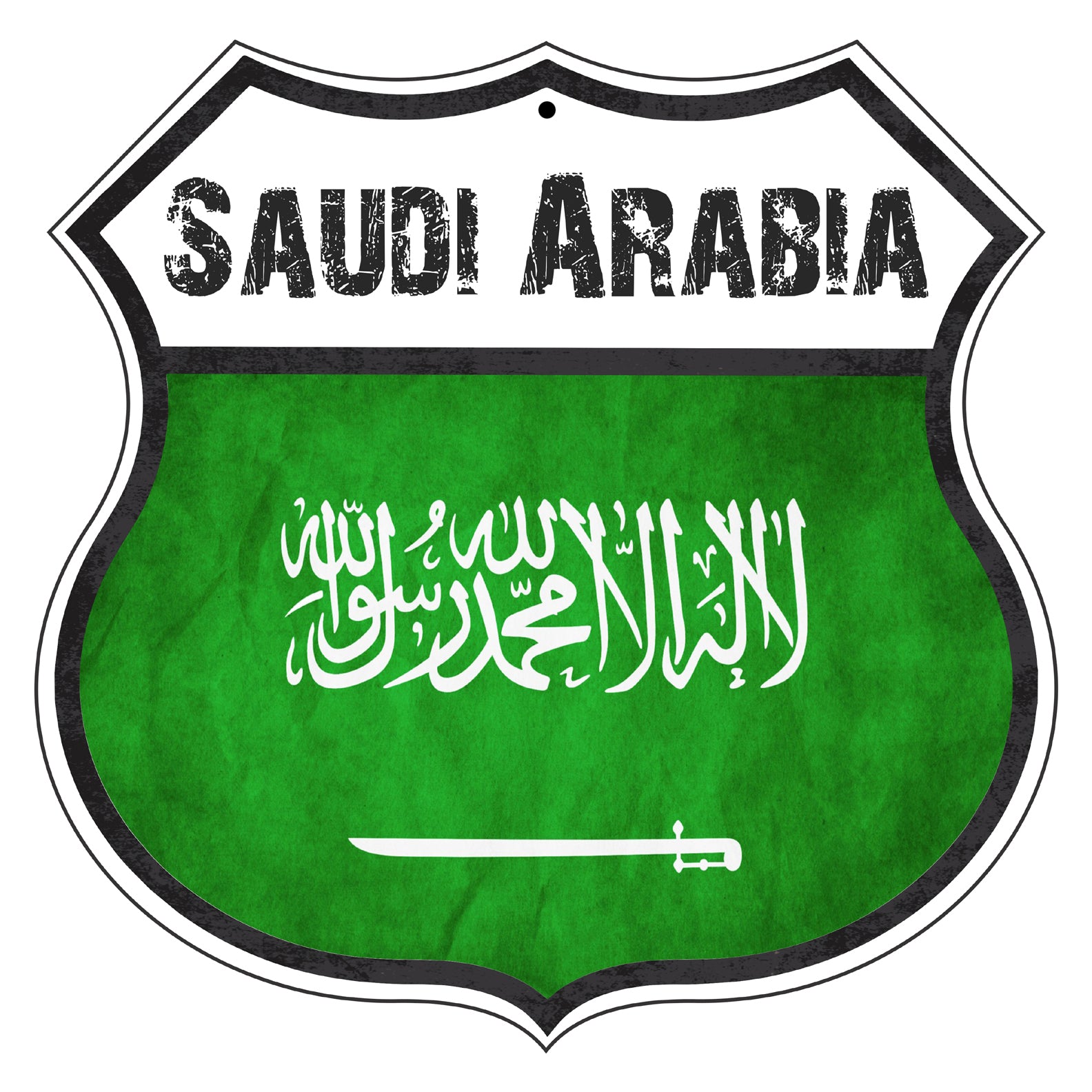 Saudi Arabia Flag Shield Sign