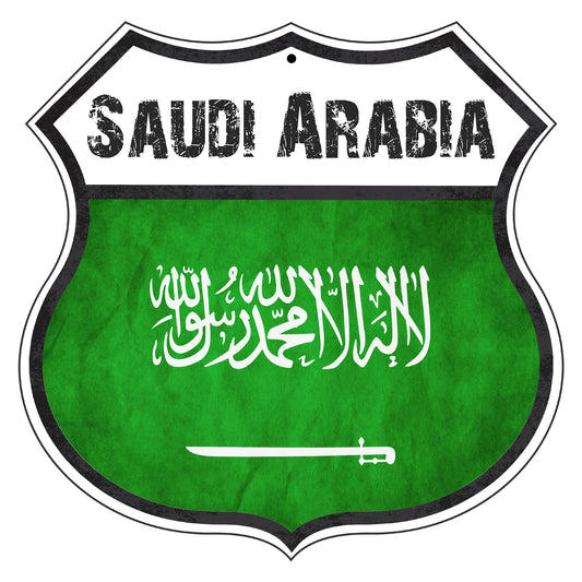Saudi Arabia Flag Shield Sign