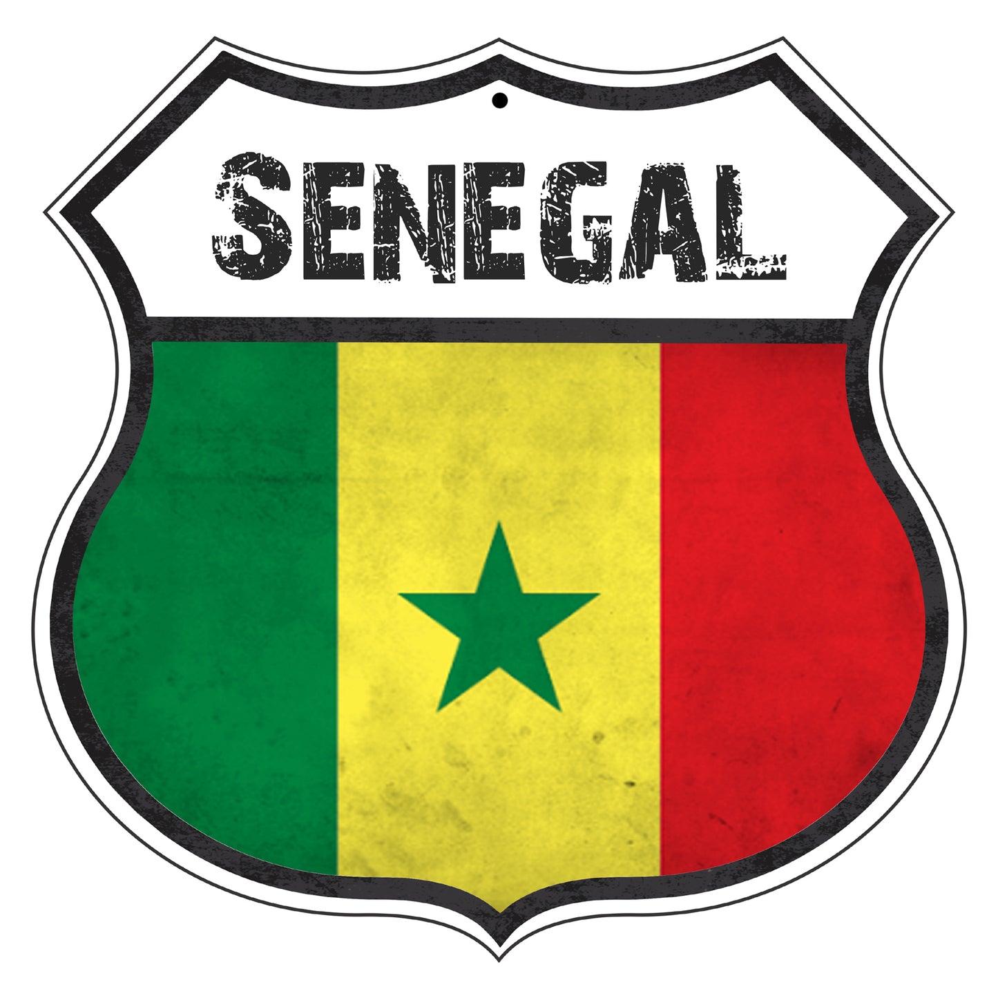 Senegal Flag Shield Sign
