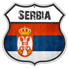 Serbia Flag Shield Sign