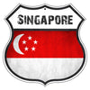Singapore Flag Shield Sign