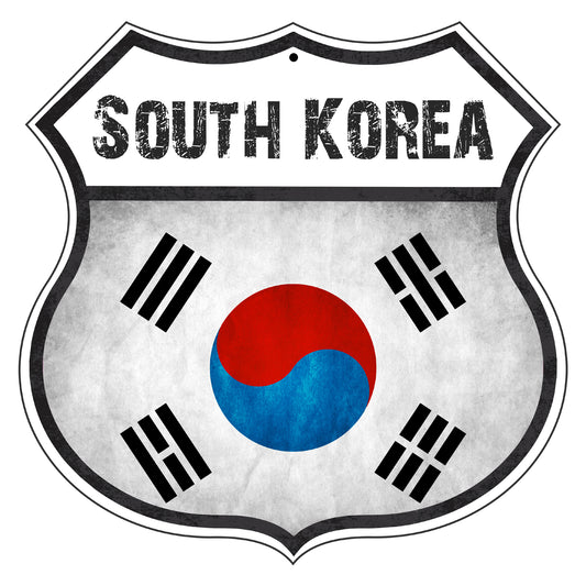 South Korea Flag Shield Sign