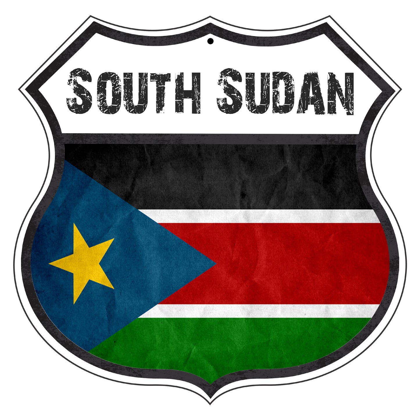 South Sudan Flag Shield Sign