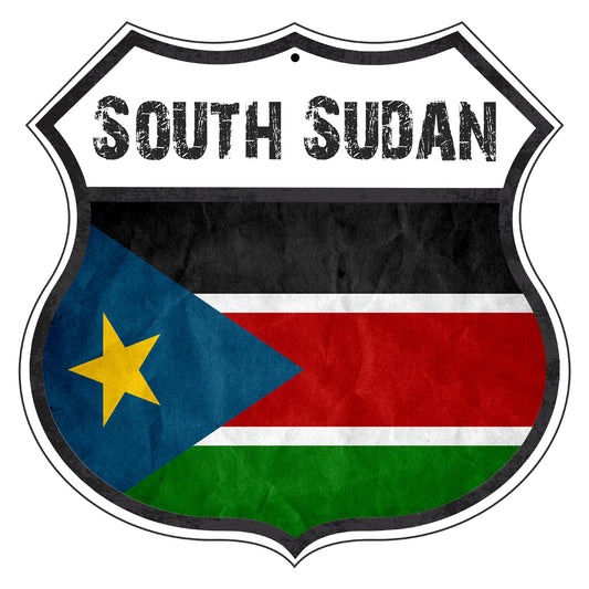 South Sudan Flag Shield Sign