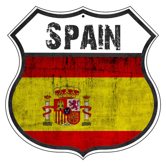 Spain Flag Shield Sign