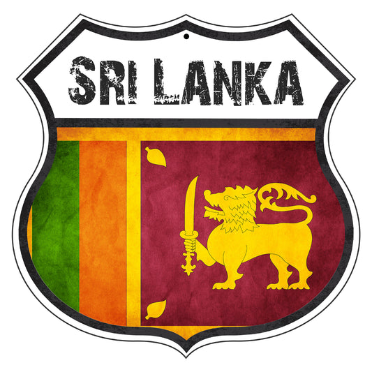 Sri Lanka Flag Shield Sign