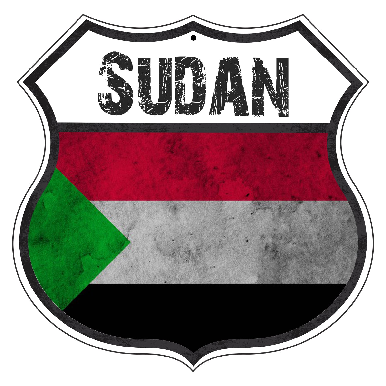 Sudan Flag Shield Sign