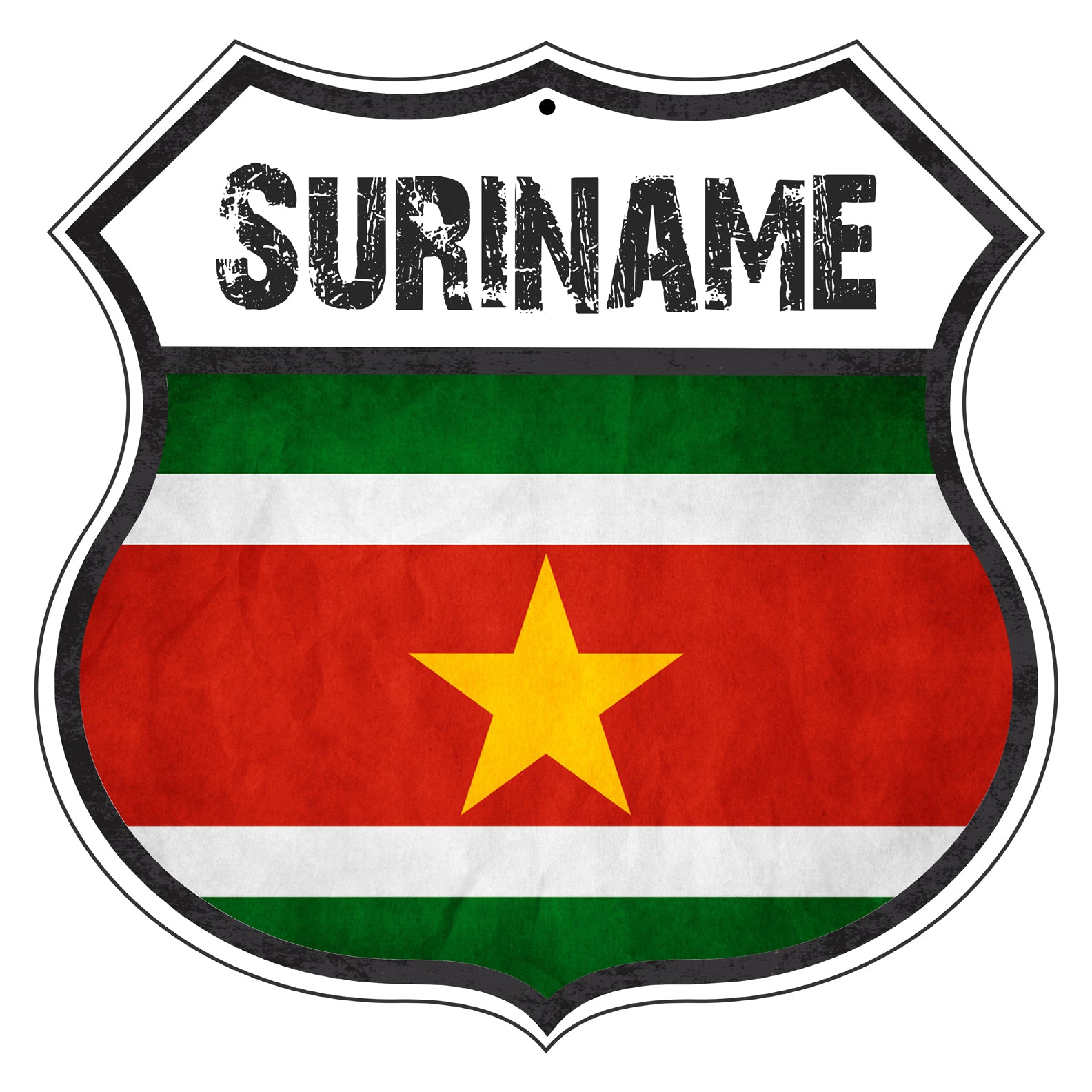 Suriname Flag Shield Sign