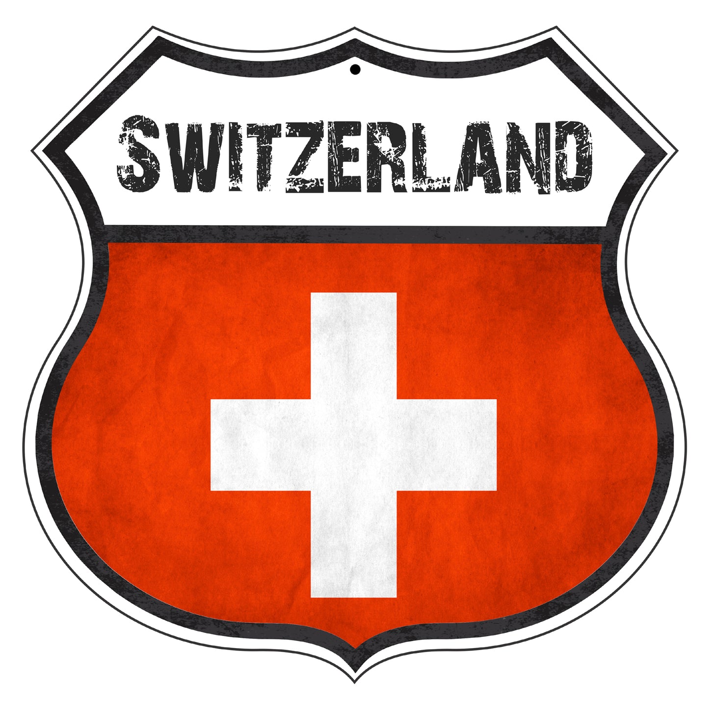 Switzerland Flag Shield Sign