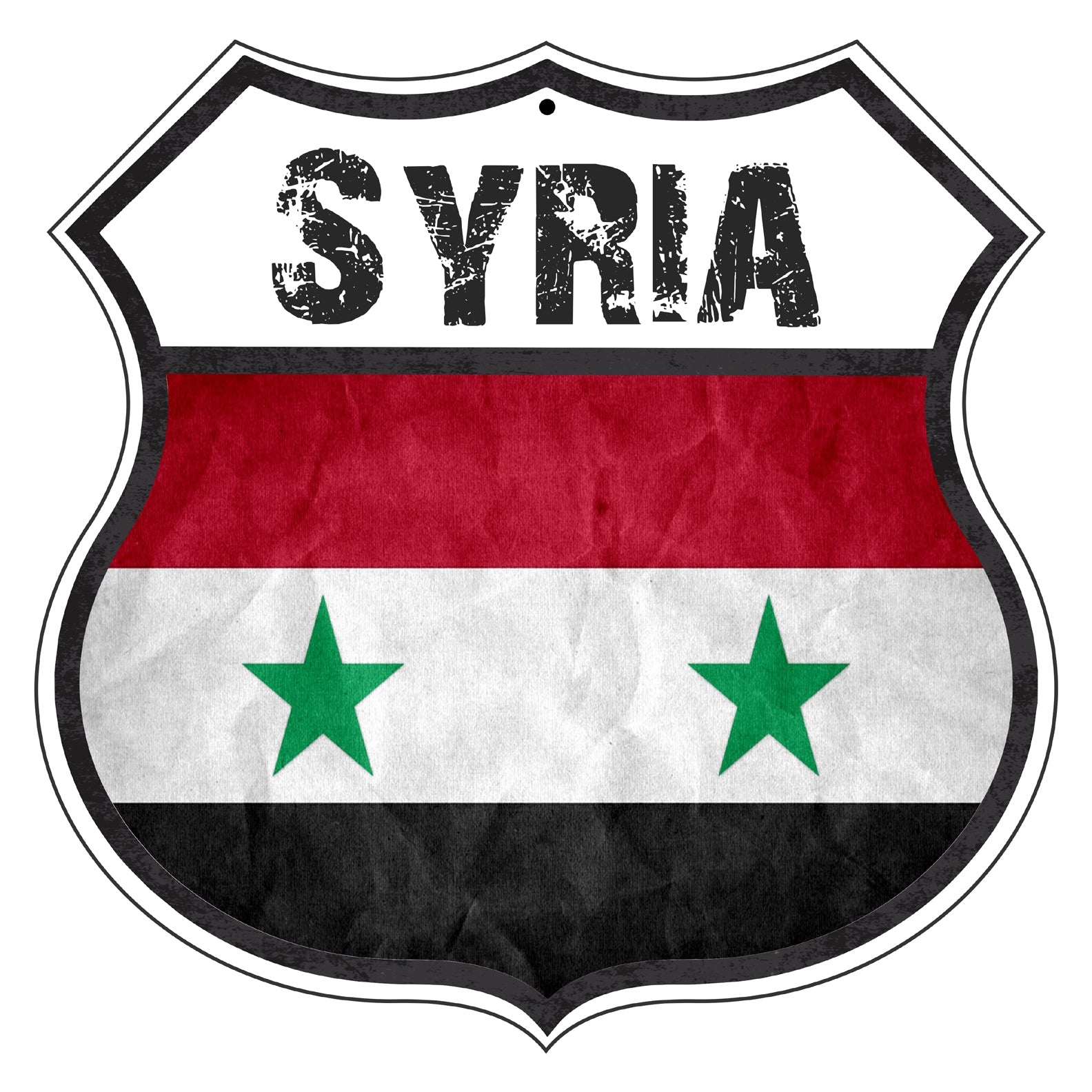 Syria Flag Shield Sign