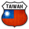 Taiwan Flag Shield Sign