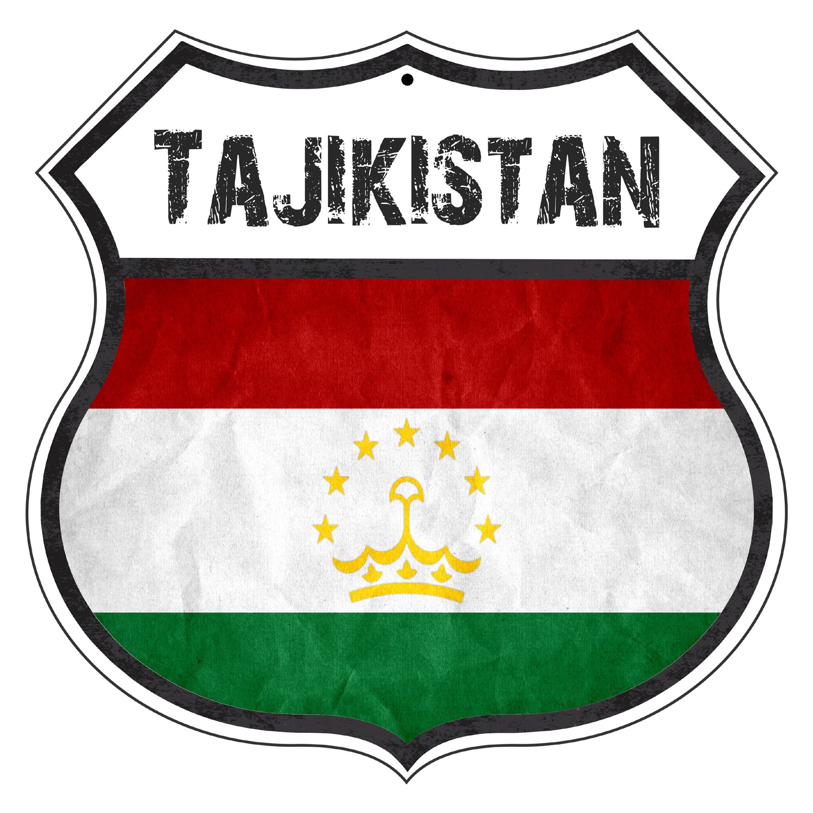 Tajikistan Flag Shield Sign