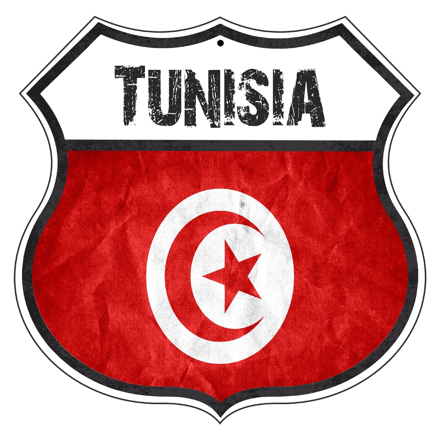 Tunisia Flag Shield Sign