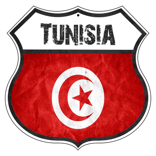 Tunisia Flag Shield Sign