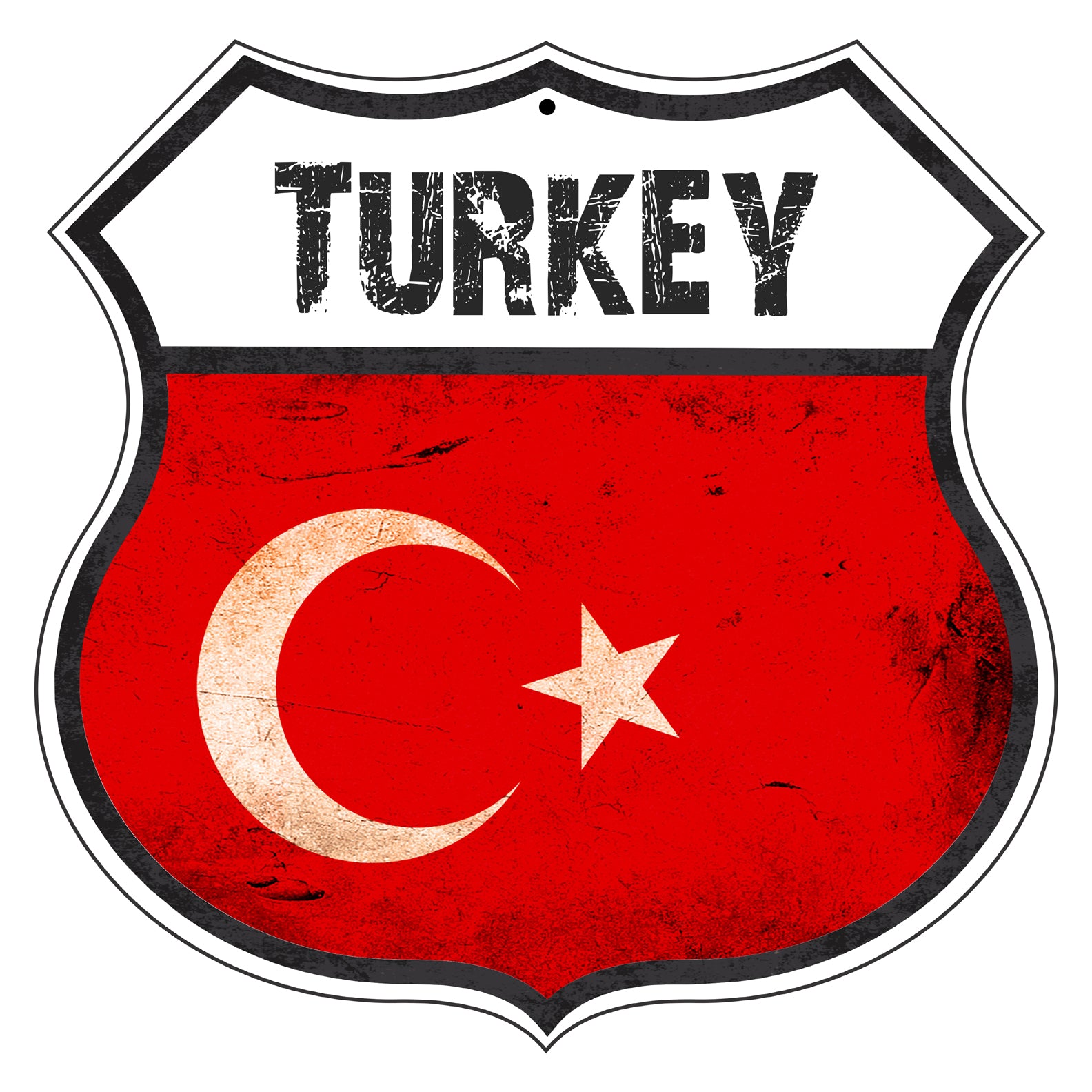 Turkey Flag Shield Sign